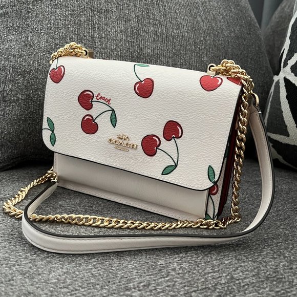 NWT Coach CE656 Mini Klare Crossbody Coated Canvas&Leather w Heart Cherry Print - Picture 5 of 9